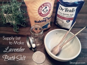 supply list to make lavender bath salt