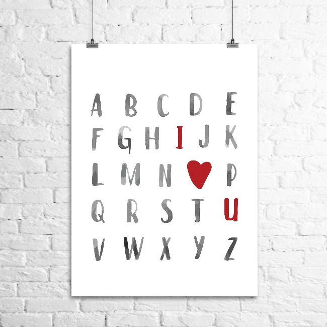 alphabet i love you print