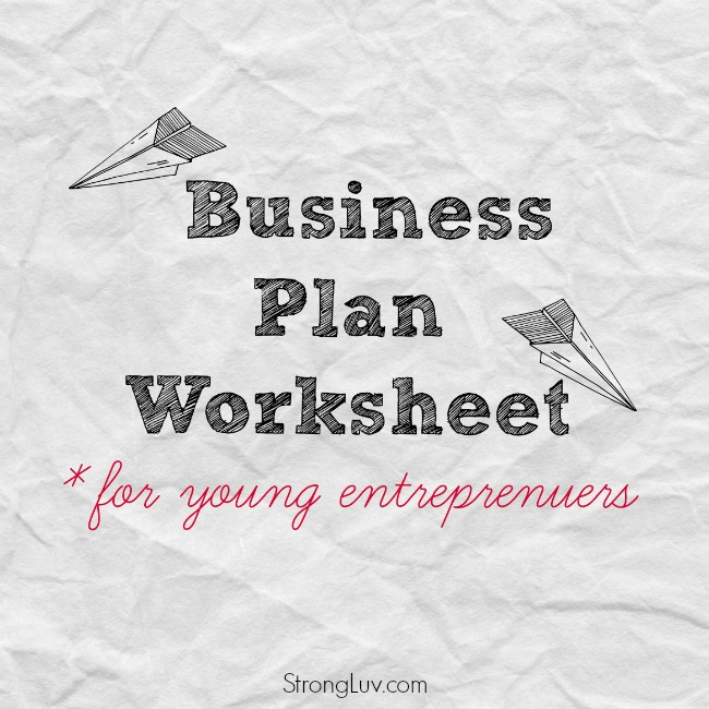 business plan worksheet kids