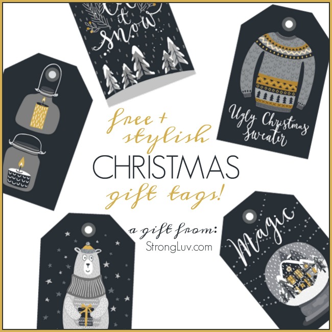 free stylish christmas gift tags