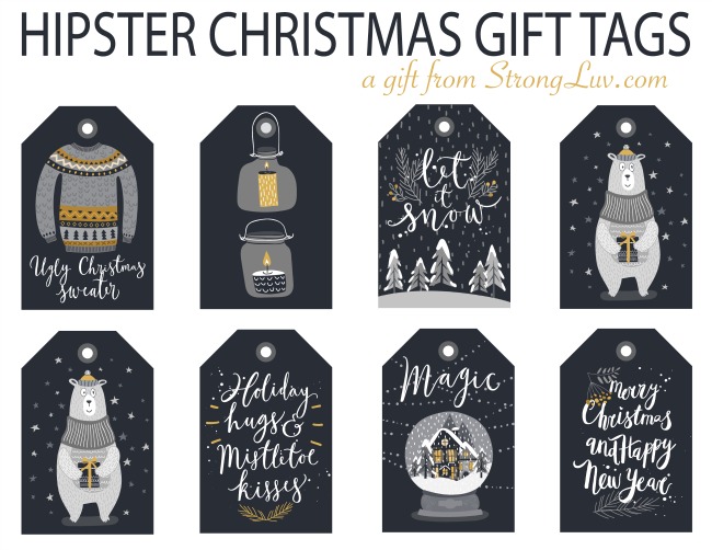 free hipster christmas gift tags